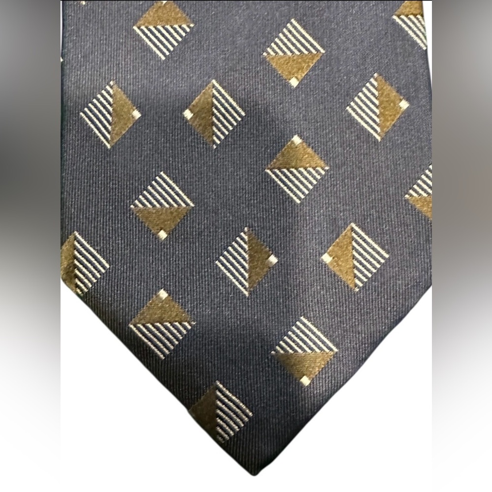 Luciano Barbera Men’s 100% Silk Tie Geometric Diamond Pattern Made in Italy